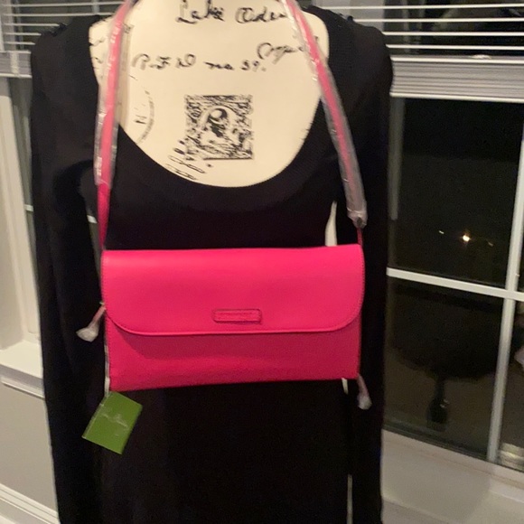 Brand new w tags Vera Bradley flap clutch fuchsia - Picture 1 of 10